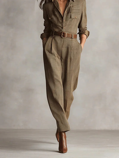 Elga – Moderner Tweed-Jumpsuit