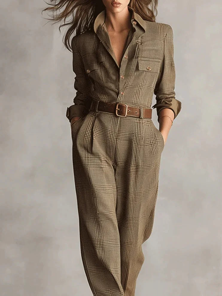 Elga – Moderner Tweed-Jumpsuit